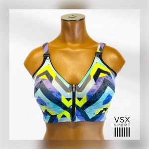🖤 VICTORIA’S SECRET || VSX Sport Front-Zip Graphic Print Sports Bra-